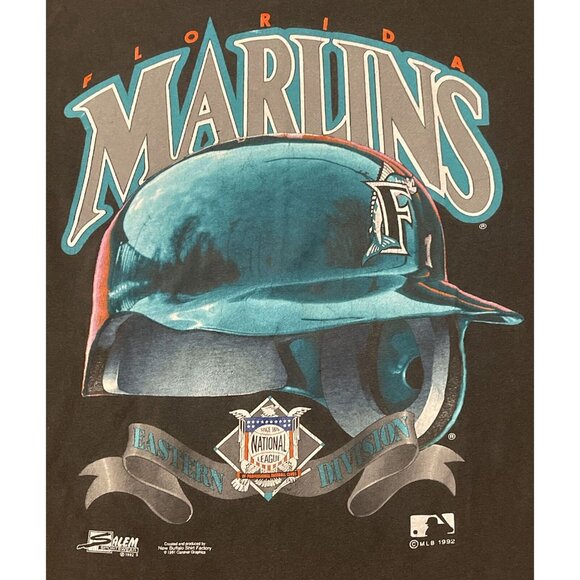 Vintage 1992 Large Florida Marlins MLB Baseball Single Stitch T-Shirt USA - Picture 6 of 10